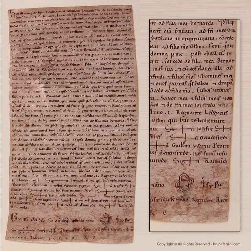 Templar Testament - on vellum, in Latin - Santa Coloma, Catalonia, 1148 A.D